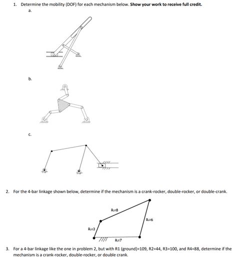 Solved 1 Determine The Mobility DOF For Each Mechanism Chegg