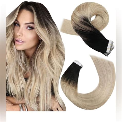 Amazon Hair Moresoo Tape In Hair Extensions Ea Off Black To Ash