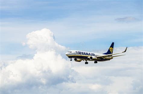 Ryanair Plane Landing At Barcelona Airport Editorial Stock Image