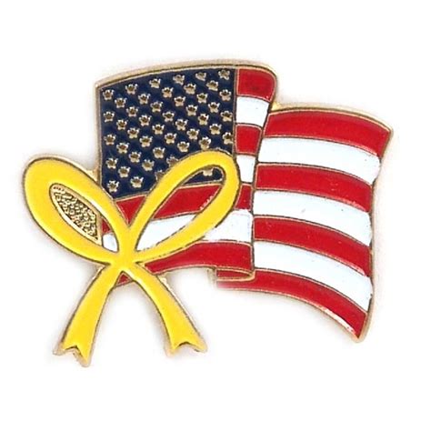 USA Flag Lapel Pin with Ribbon