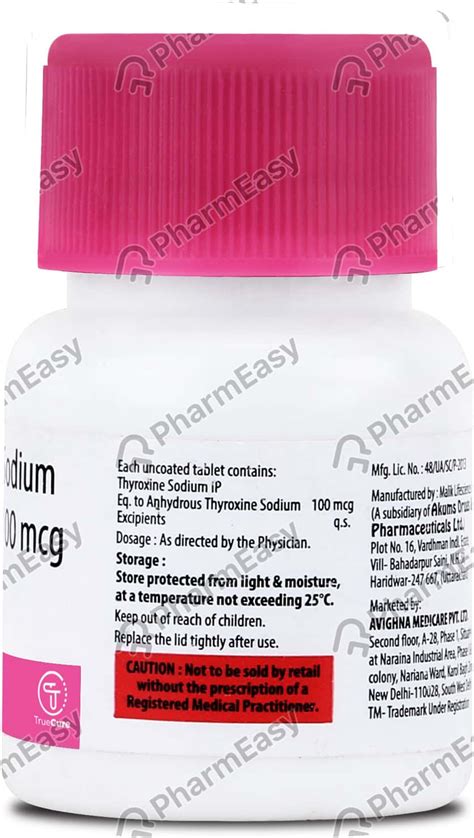 Thyrotrue 100 Mcg Tablet 100 Uses Side Effects Price And Dosage