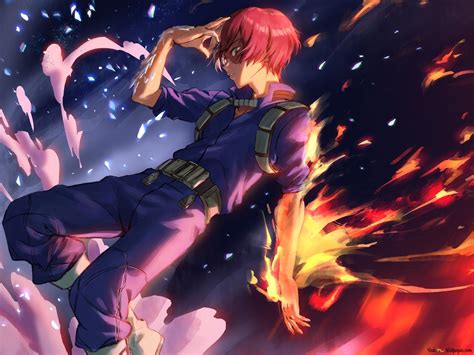 My Hero Academia Shoto Todoroki Feu Hd Fond D Cran T L Charger Mon