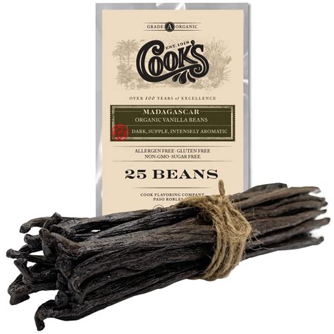 25 Organic Madagascar Whole Vanilla Beans Grade A Vanilla Pods