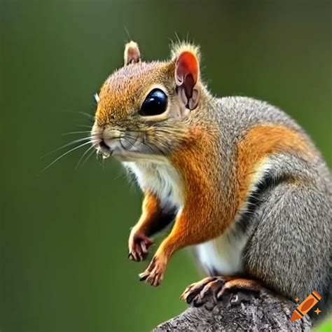 A Whimsical Striped Hybrid Creature Inspired In Both Squirrels An