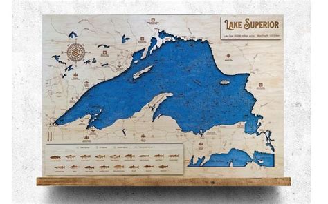 Wooden Engraved Lake Maps By Sportsmans Connection In Superior Wi