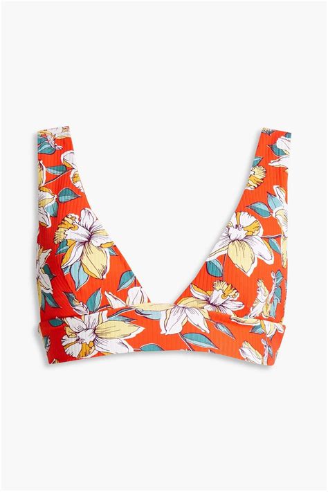 Eberjey Vivian Hibiscus Floral Print Triangle Bikini Top The Outnet