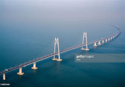 Aerial view of Hong Kong-Zhuhai-Macau Bridge on June 11, 2018 in ...