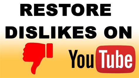 How To Restore Youtube Dislike Button Youtube Dislike Extension Youtube