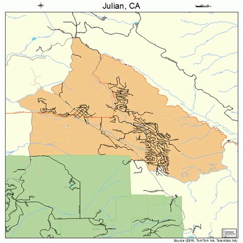 Julian California Street Map 0637582