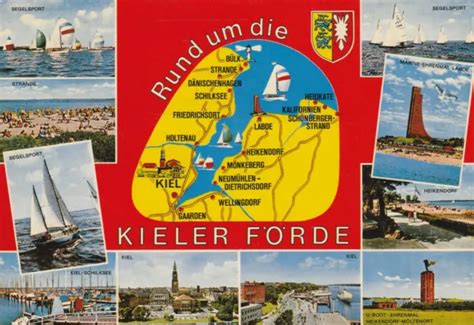 AK MAP LANDKARTE Umgebungskarte RUND UM KIELER FÖRDE EUR 1 00