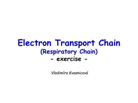 PPT - Electron Transport Chain (Respiratory Chain) - exercise ...