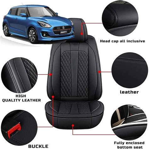 Suzuki Swift Seat Cover Japanese Leather Black Model 2022 2023 Sehgal