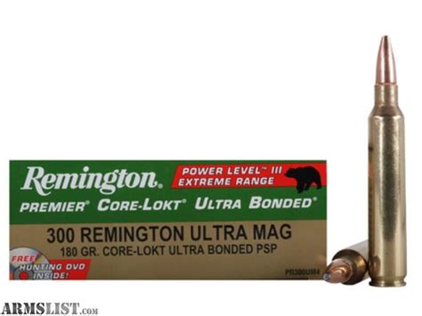 Armslist For Sale 300 Remington Ultra Mag 180 Grain Ultra Bonded Core Lokt