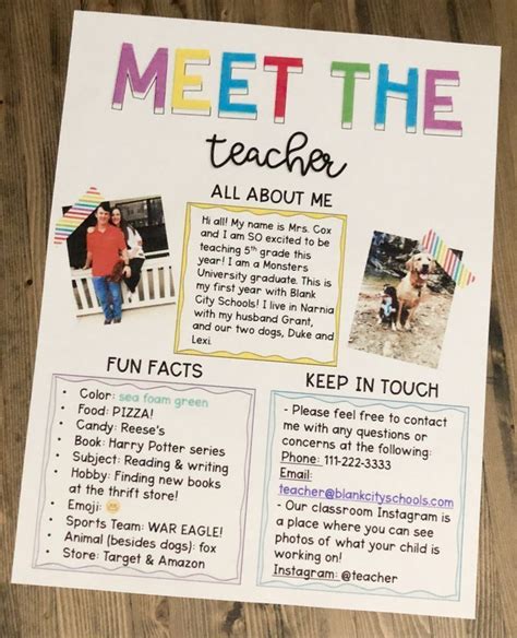 Meet The Teacher Letter Letter To Teacher Meet The Teacher Template ...