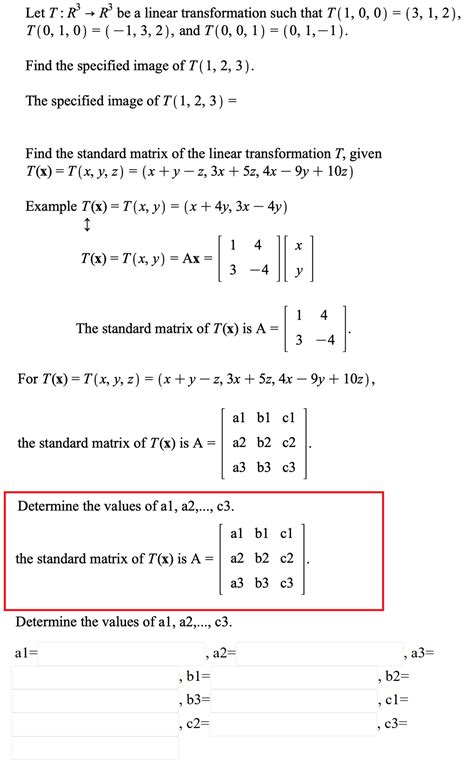 Solved Let T R3→r3 Be A Linear Transformation Such That