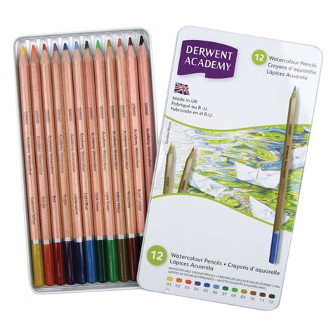 Derwent Academy Watercolour Pencils Pack Of 12 Vesey Gallery