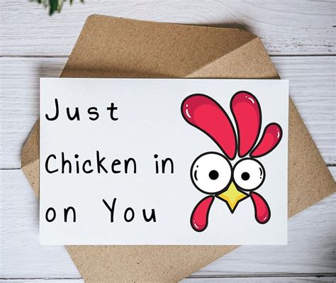 Funny Greeting Card For Chicken Lovers Hilarious Pun Card Featuring A