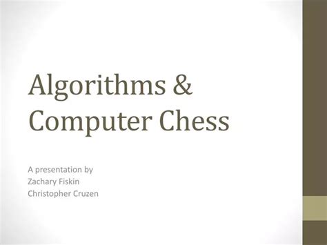 PPT - Algorithms & Computer Chess PowerPoint Presentation, free ...