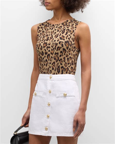 L'Agence Shelly Leopard Tank Top | Neiman Marcus