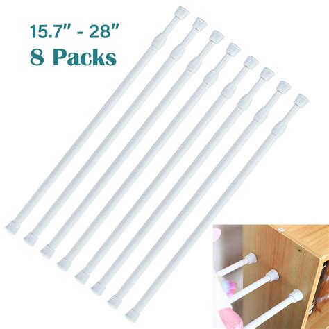 "Tension Rods - 8 Pack Cupboard Bars Tensions Rod 15.7" to 28"(Approx.) Extendable Width Spring ...