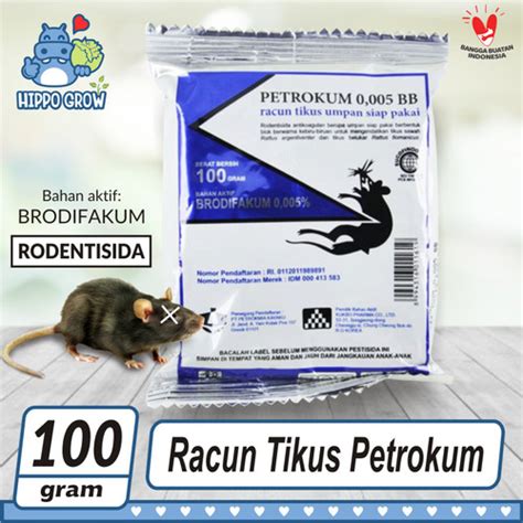 Jual Racun Tikus Petrokum Original 100gr Basmi Hama Tikus Kota