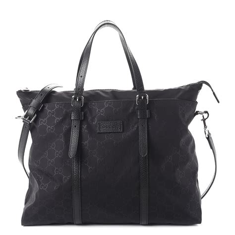 Gucci Nylon Monogram Tote Black