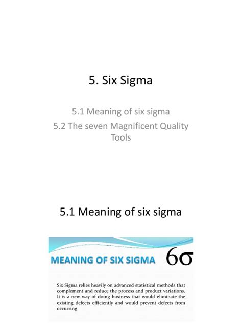 Chapter5 Six Sigma Pdf Six Sigma Standard Deviation