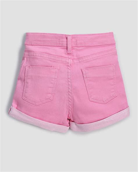 Riachuelo Short Jeans Color Infantil Bolsos 1 4A Rosa Pool By