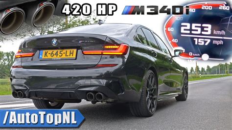 Bmw M340i Xdrive 420hp Akrapovic Acceleration Top Speed Pov And Sound By Autotopnl Youtube