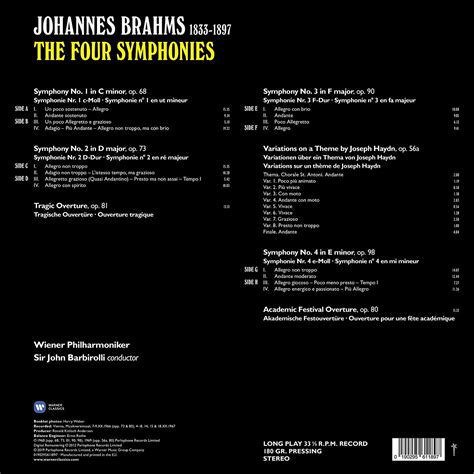 Brahms The Four Symphonies Vienna Philharmonic