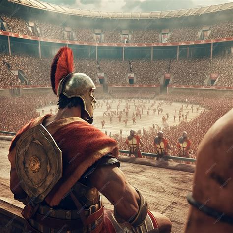 Premium AI Image | A random gladiator fight in the roman colosseum