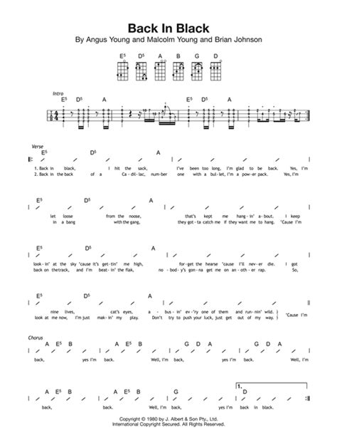 Back In Black Guitar Tab