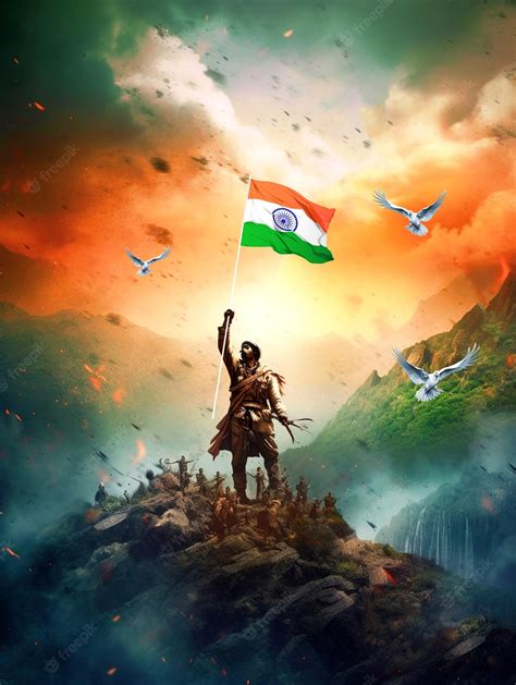 Premium Photo | India Independence Day banner with freedom fighters and ...