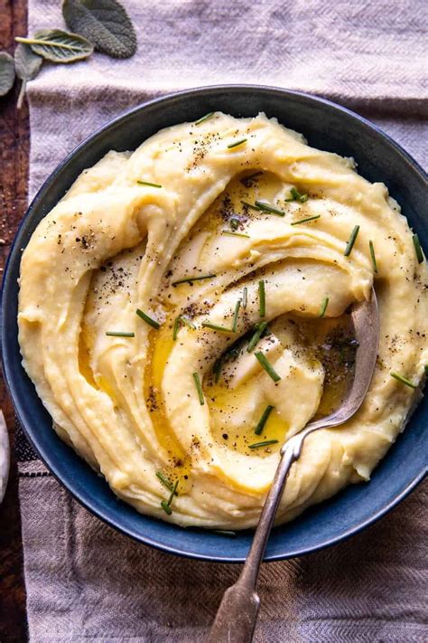 Slow Cooker Cheesy Garlic Herb Mashed Potatoes Yummy Recipe