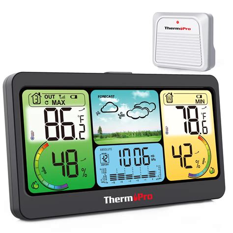 Thermopro Tp280b 1000ft Home Weather Stations Wireless Indoor Outdoor Thermometer