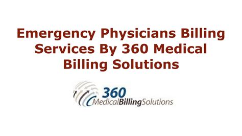 Emergency Physicians Billing Services By 360 Medical Billing Solutions