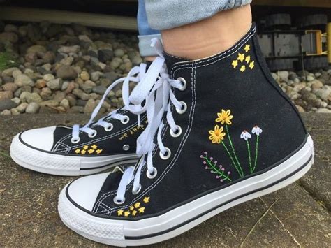 Stars And Flowers Embroidered Converse 1000 Swag Shoes Aesthetic