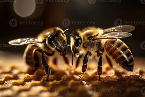 Portrait macro bee AI Generate 23285049 Stock Photo at Vecteezy