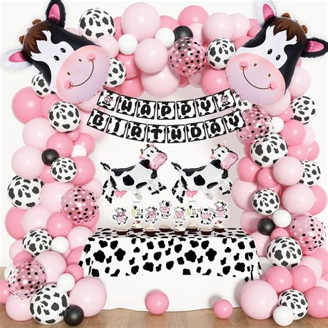 Buy Amandir 117PCS Cow Party Decorations Pink Cow Balloon Garland Arch