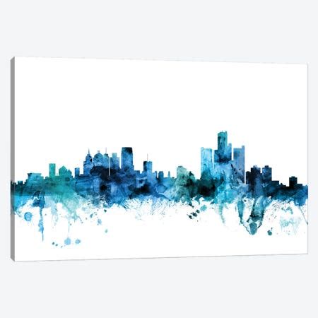 Detroit, Michigan Skyline Canvas Art by Michael Tompsett | iCanvas