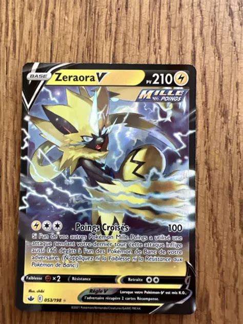 CARTE POKÉMON ZERAORA V 053 198 EB06 Epée Bouclier Règne de Glace FR