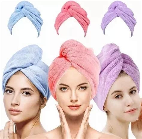 Toallas Cabello Microfibra De Secado R Pido Turbante Pcs Mercadolibre