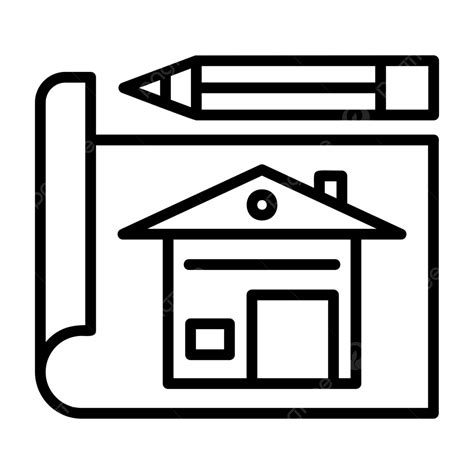 Icono De Línea De Plan De Casa Vector PNG Icono De Plano De Casa