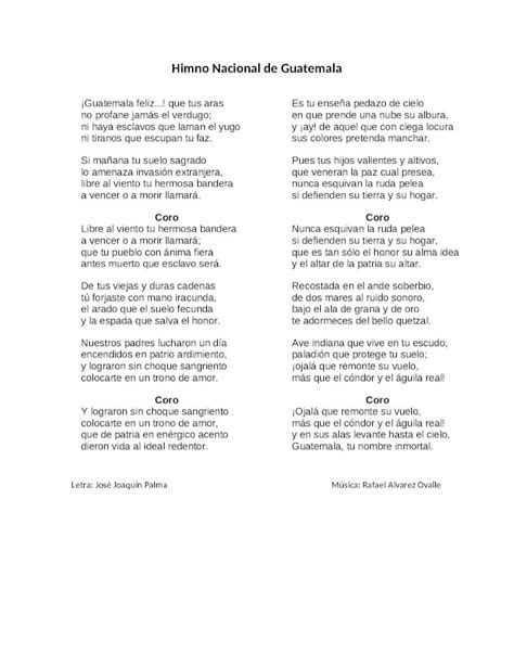 DOCX Letra Del Himno Nacional De Guatemala DOKUMEN TIPS 91740 Hot Sex