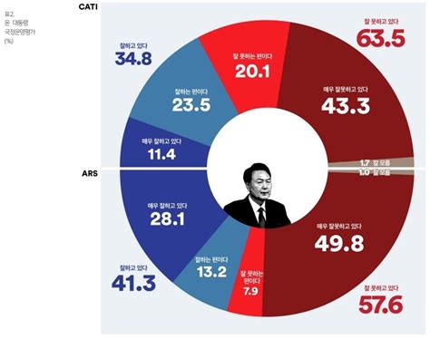 윤 대통령 국정지지율 전화면접조사 긍정 348 Vs 부정 635 여론조사꽃 네이트 뉴스