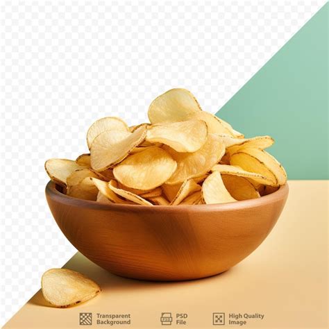 Premium Psd Potato Chips Wooden Bowl