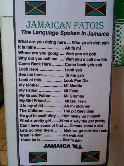 Jamaica Patois Jamaican Phrases Jamaican Words Jamaica Culture