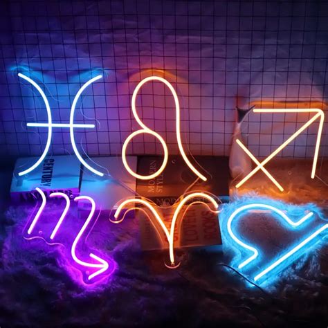 Horoscope Neon Sign Aquarius Led Neon Signs Wall Decor Temu