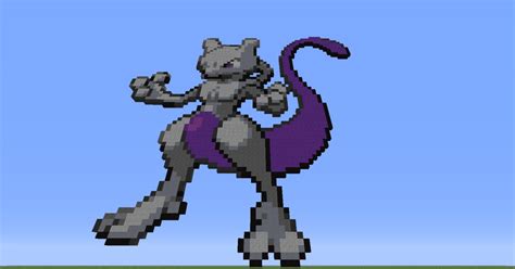 Mewtwo Pixel Art Minecraft Project