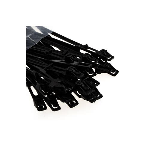 Black Cable Easy Release Reusable Ties 200mm X 76mm